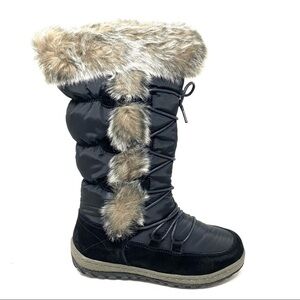 Wanderlust Helina2 black waterproof fur lined tall winter boots WIDE CALF